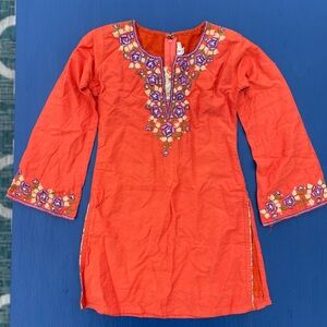 PAKISTANI Embroidered Orange Tunic 26 bust